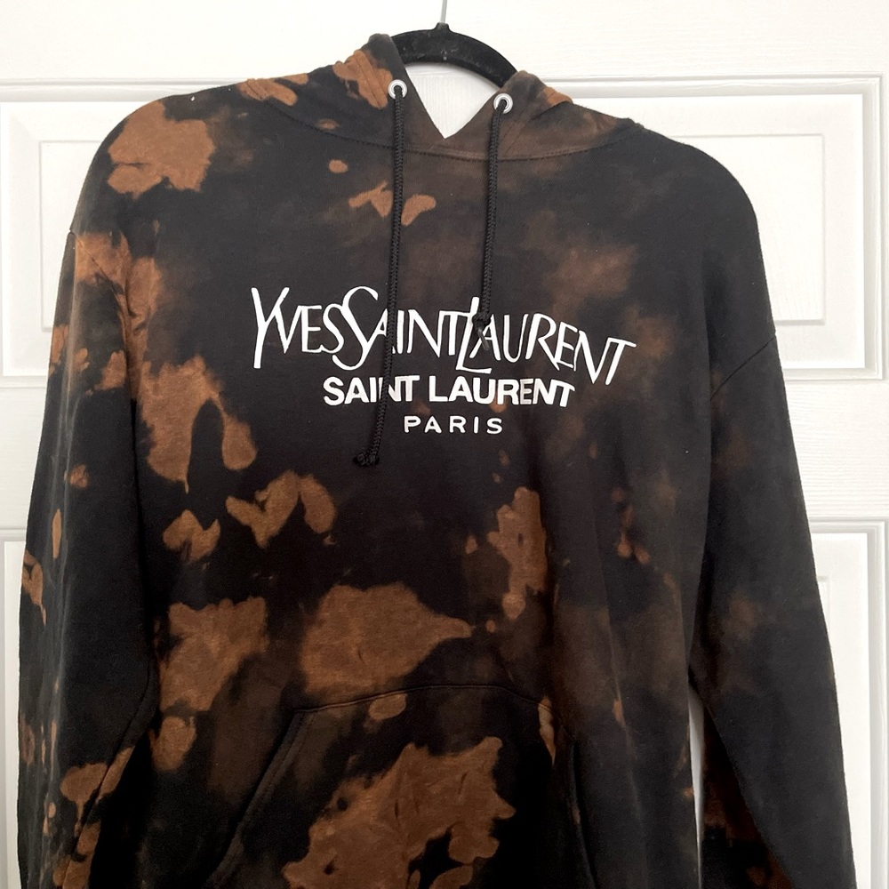 Bleached reverse tie-dye hoodie